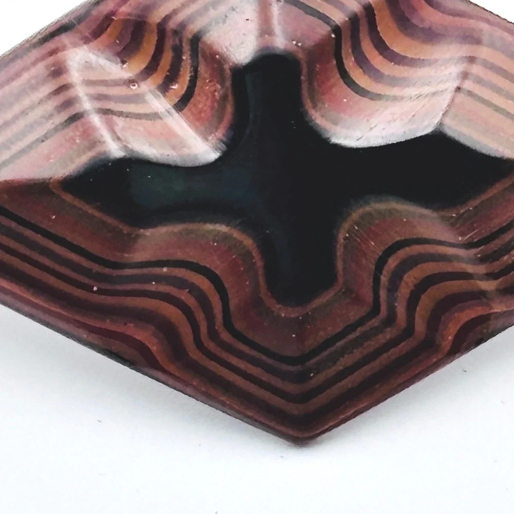 RARE  Vintage Barrette T-Stone Layered Lacquerware NWT Taiwan Export